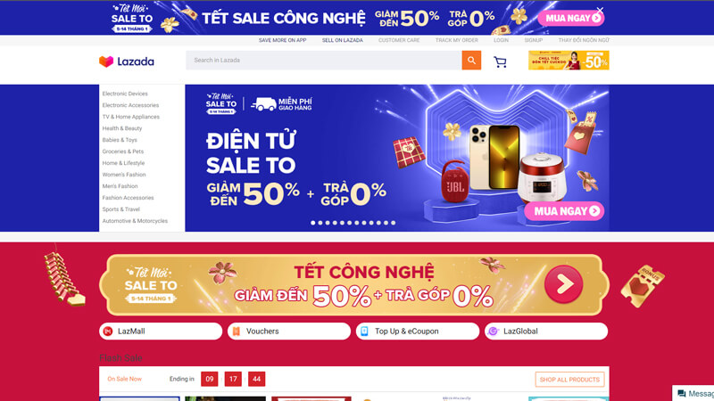 Lazada.vn – Trang web bán hàng online phổ biến nhất