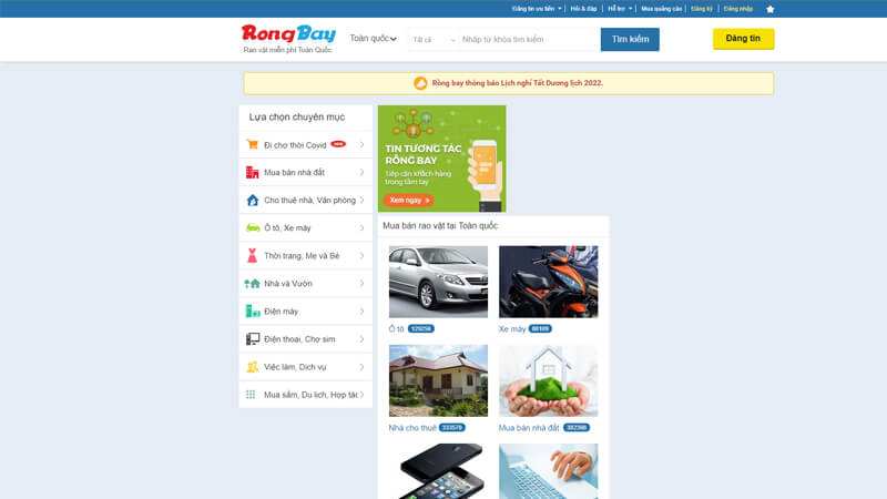 Rongbay.com  - Trang web rao vặt hàng online miễn phí