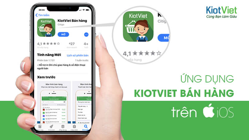 Phần mềm quản lý bán hàng trên điện thoại KiotViet